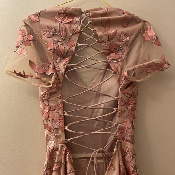 Lady Black Tie The Sasika Dress: Floral Embroidered Homecoming Dress - Picture 7 of 8